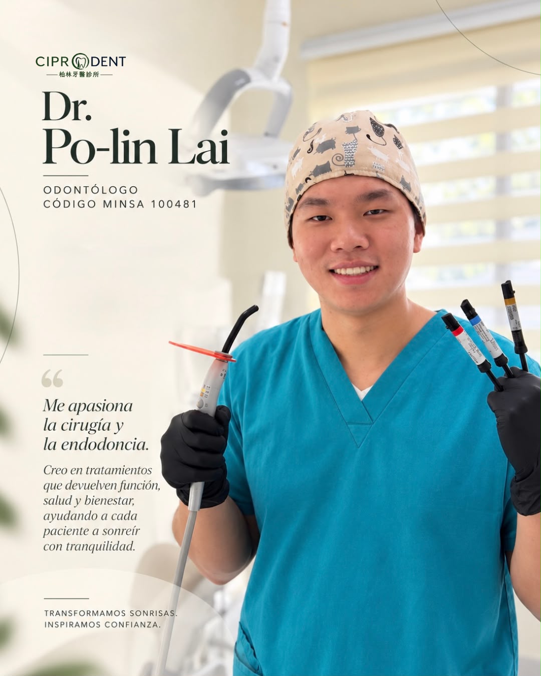 Presentación del Dr. Po-lin Lai, odontólogo de Ciprodent